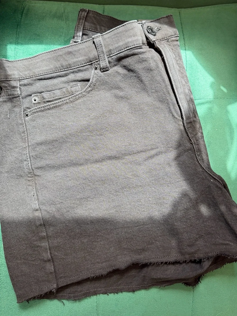 NWT Torrid High-Rise Relaxed Denim Shorts | Size 16 | Coal Mine Gray | Raw Hem